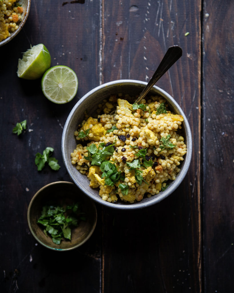 Curried Couscous With Roasted Cauliflower Two Red Bowls