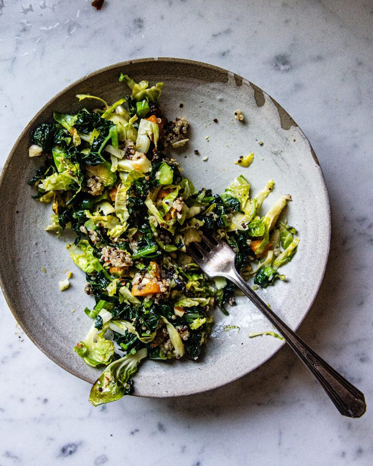 sweet kale, brussels, and date salad + a new substack